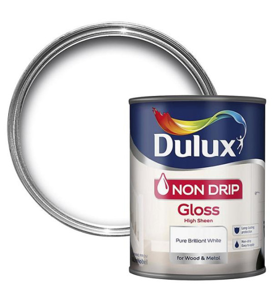 DULUX NON-DRIP WHITE GLOSS 750ML
