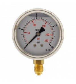 MANOMETER 0-16BAR 63MM 1/4`` BOTTOM