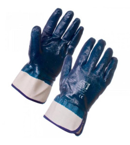 BLUE NITRILE COATED GLOVES HARD CUFF BLUE NITRILE COATED GLOVES HARD CUFF