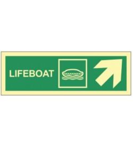 SIGN LIFEBOAT NE 45` ARROW