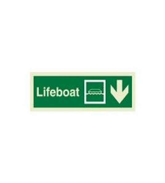 SIGN LIFEBOAT SOUTH ARROW RIGHT