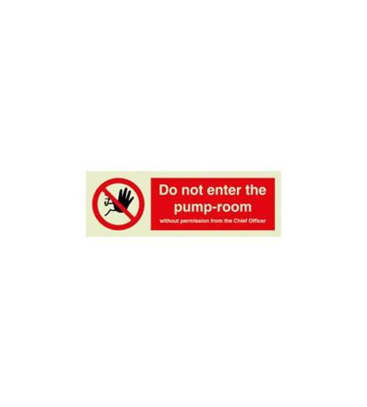 SIGN DO NOT ENTER PUMP ROOM 100X300MM