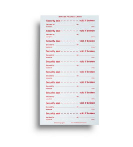 SECURITY SEALS SHEET OF 10