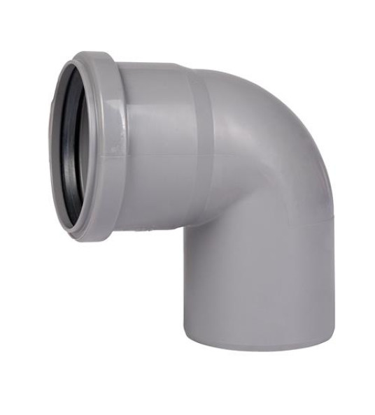 ELBOW 40MM O-RING PVC GREY