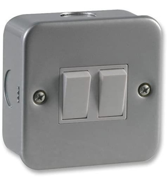 SWITCH 2G 2W METAL CLAD