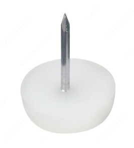 FLAT NYLON FURNITURE SLIDER 21MM WHITE