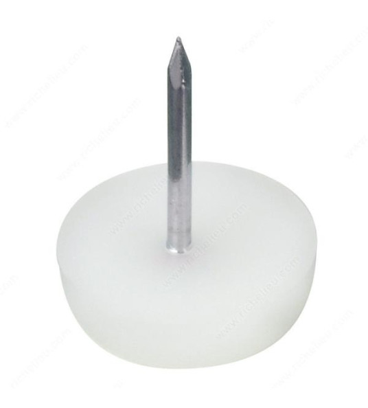 FLAT NYLON FURNITURE SLIDER 21MM WHITE