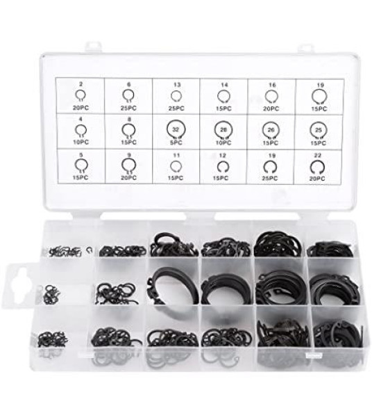 EXTERNAL CIRCLIP ASSORTMENT 100PC 3-32MM