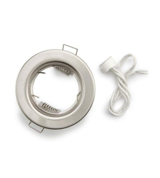 DOWNLIGHT GU10 ROUND FIXED BRUSHED STEEL