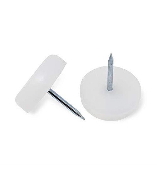 FLAT NYLON FURNITURE SLIDER15MM WHITE