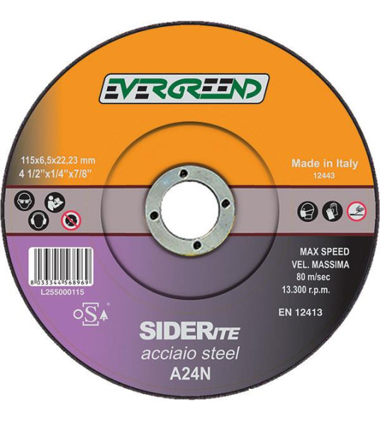 STEEL GRINDING DISC 125X6.5MM EVG