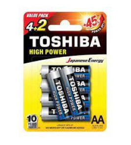 BATTERY AA LR06 4+2 TOSHIBA