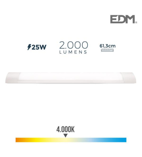 LED LIGHT FITTING 25W 2000LM 4000K 61X12X3CM