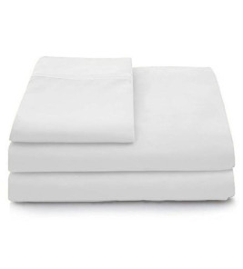 COTTON BED SHEET SET WHITE SINGLE