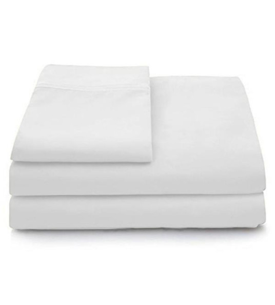 COTTON BED SHEET SET WHITE SINGLE