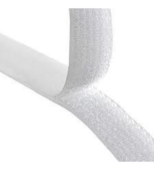 ADHESIVE VELCRO TAPE WHITE 25MM 25M