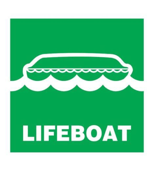 IMO SIGN LIFEBOAT 150X150MM
