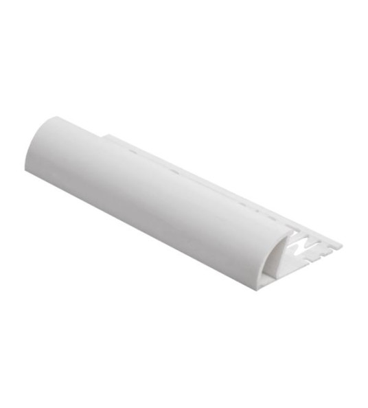 TILE TRIM PVC WHITE 10MM 2.55M