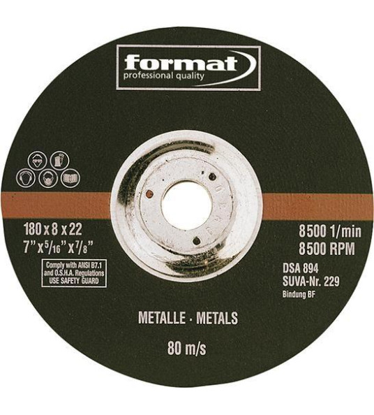 STEEL GRINDING DISC 180X6MM