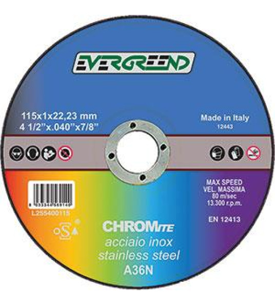 STEEL CUTTING DISC 115X1.0MM EVG