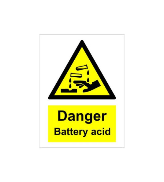 HAZARD SIGN BATTERY ACID