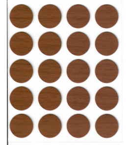 ADHESIVE SCREW COVERS 13MM MED WALNUT