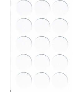 ADHESIVE SCREW COVERS 20MM WHITE15PCS