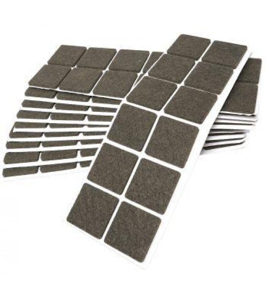 BROWN FELT PADS 30X30MM 12PCS