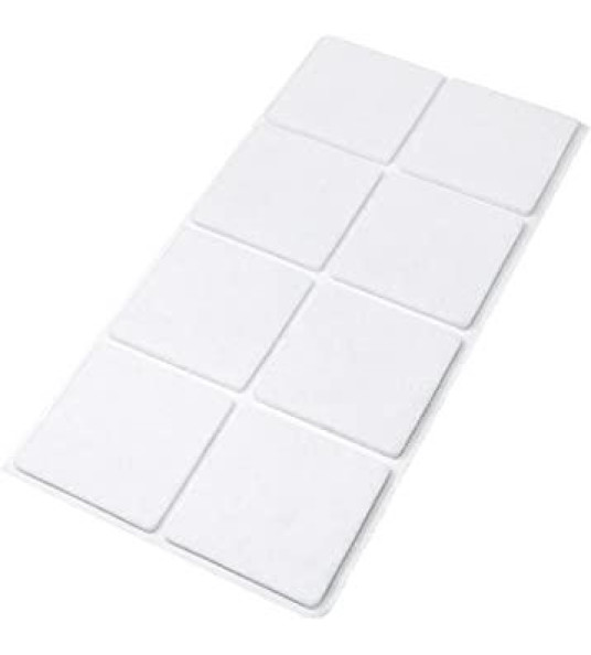 WHITE FELT PADS 20X20MM 20PCS