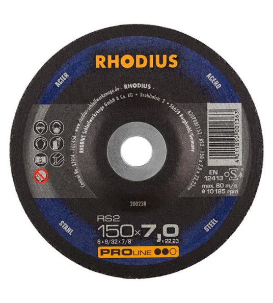 STEEL DISC 150X7.0MM RHODIUS