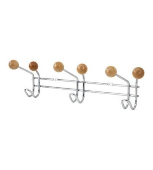 COAT HANGER CHROME 6 KNOBS
