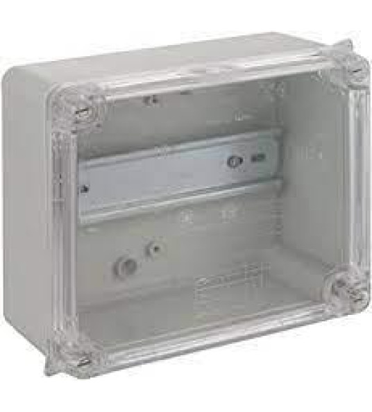 ENCLOSURE CLEAR 160X135X70MM IP65 DIN RAIL