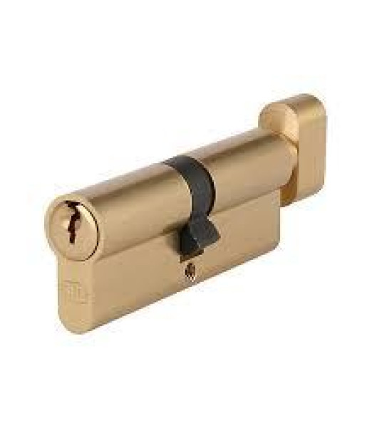 CYLINDER EURO 70MM BRASS THUMBTURN