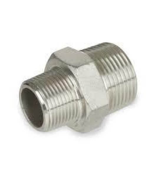 REDUCED NIPPLE 3/8`` X 1/2`` CP BRASS