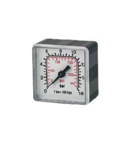 SQUARE PRESSURE GAUGE 0-16B 1/8`` REAR