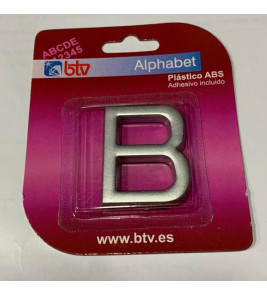 LETTER B SILVER 40MM ABS BLISTER