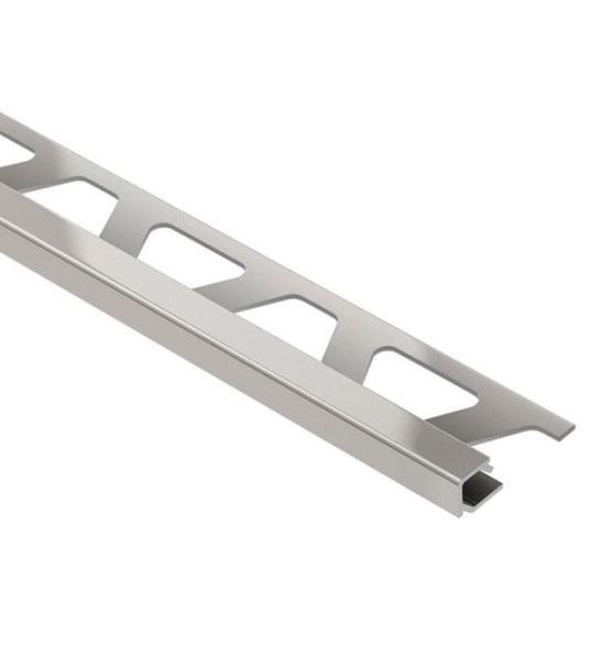 SQUARE TILE TRIM 10MM POLISHED STEEL 2.5M