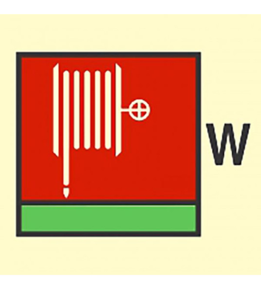 SIGN WATER FIRE HOSE & NOZZLE