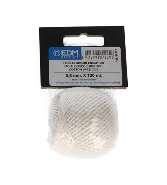 WHITE COTTON STRING 0.8MM 120M