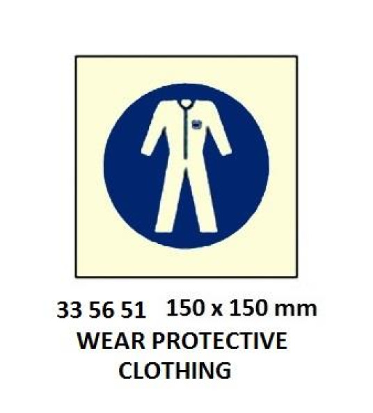 SIGN WEAR PROTECTIVE CLOTHING 150X150MM