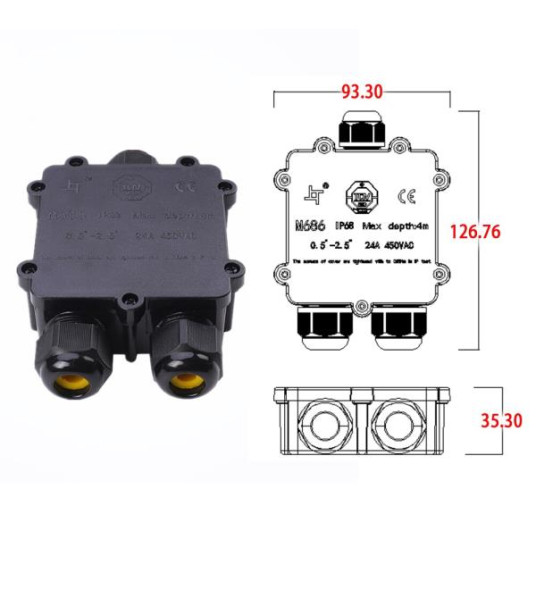 Y-BOX CONNECTOR 0.5-4.0MM 24A IP68