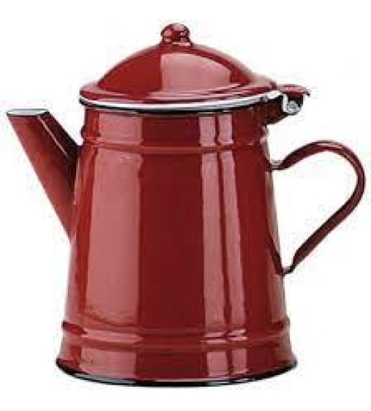 CONICAL ENAMEL COFFE POT 1L RED