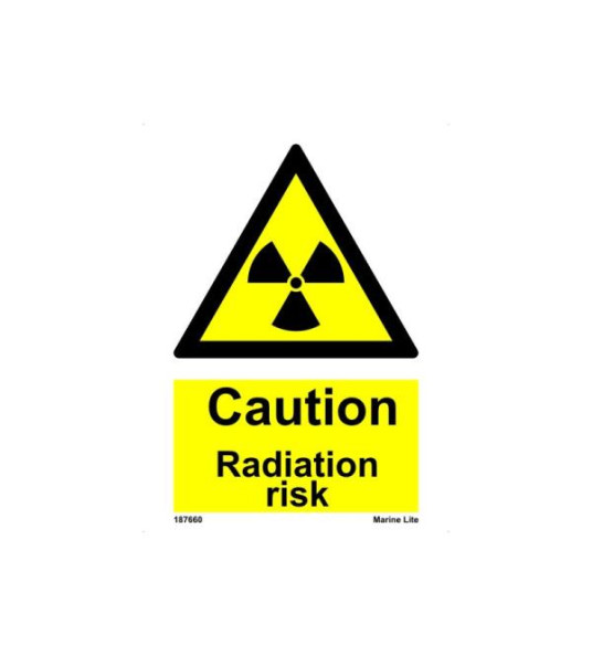 HAZARD SIGN RADIATION RISK 200X150MM