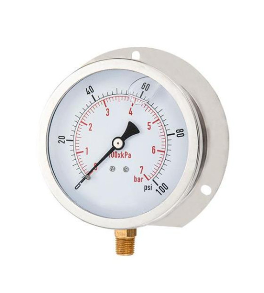 MANOMETER 0-40BAR 100MM 1/2``B BACK FLANGE