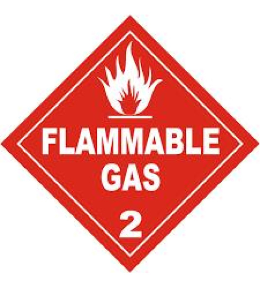HAZARD DIAMOND FLAMMABLE GAS 250X250MM