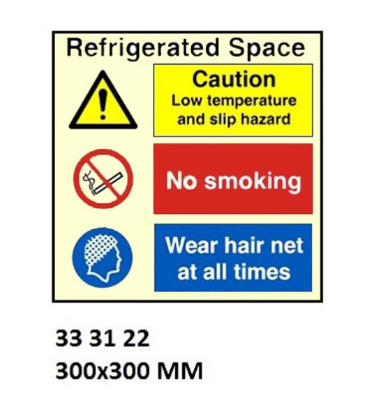SPACE ID SIGN REFRIGERATED SPACE 300X300MM