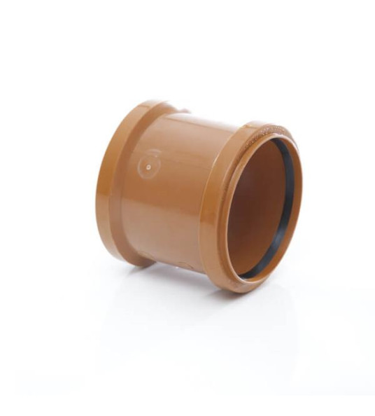SOCKET 200MM `O` RING PVC BROWN