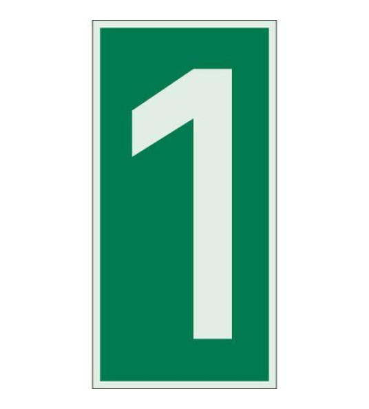 STATION NUMBER `1` 150X75MM GREEN