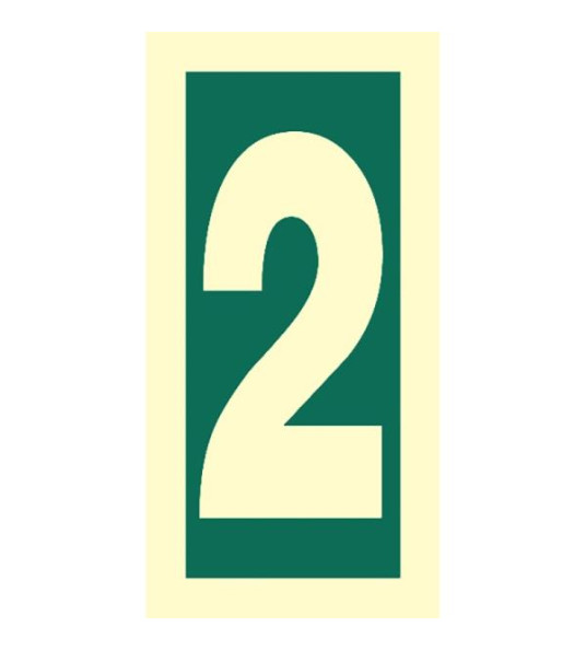 STATION NUMBER `2` 150X75MM GREEN