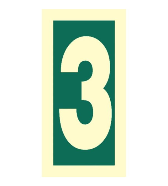 STATION NUMBER `3` 150X75MM GREEN